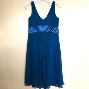Ann Taylor Navy Blue 100% Silk Dress Size 2 EUC
